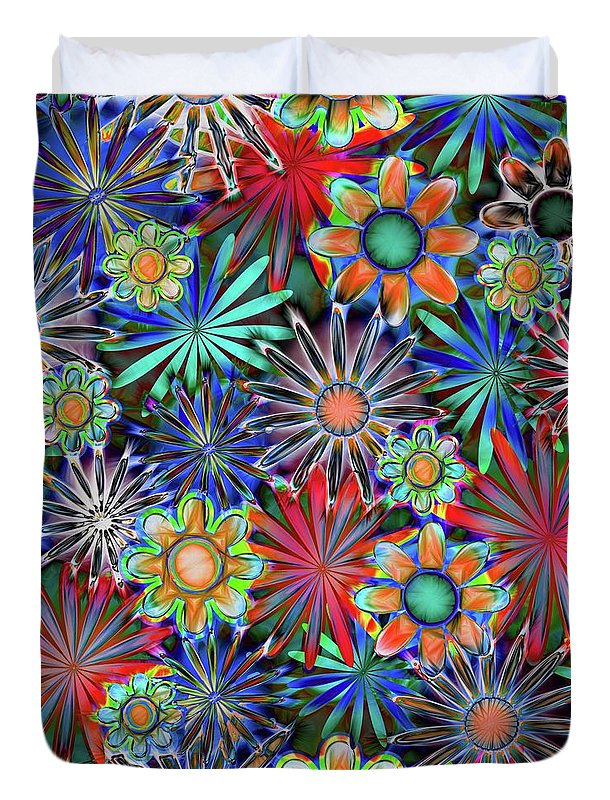 Tropical Daisies Collage - Duvet Cover
