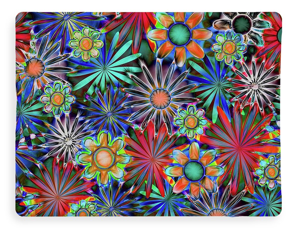 Tropical Daisies Collage - Blanket