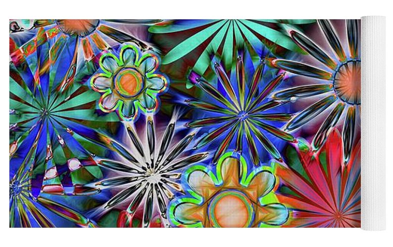 Tropical Daisies Collage - Yoga Mat