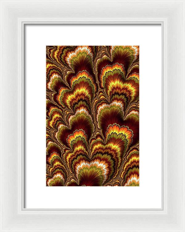Turkey Feather Fractal - Framed Print