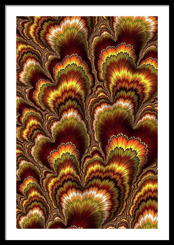 Turkey Feather Fractal - Framed Print