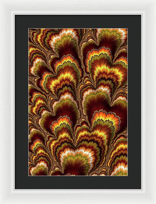 Turkey Feather Fractal - Framed Print