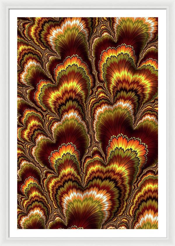 Turkey Feather Fractal - Framed Print