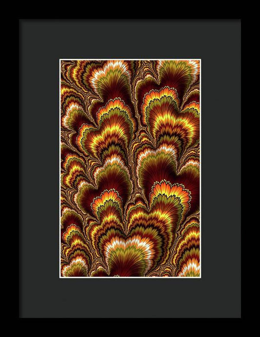 Turkey Feather Fractal - Framed Print