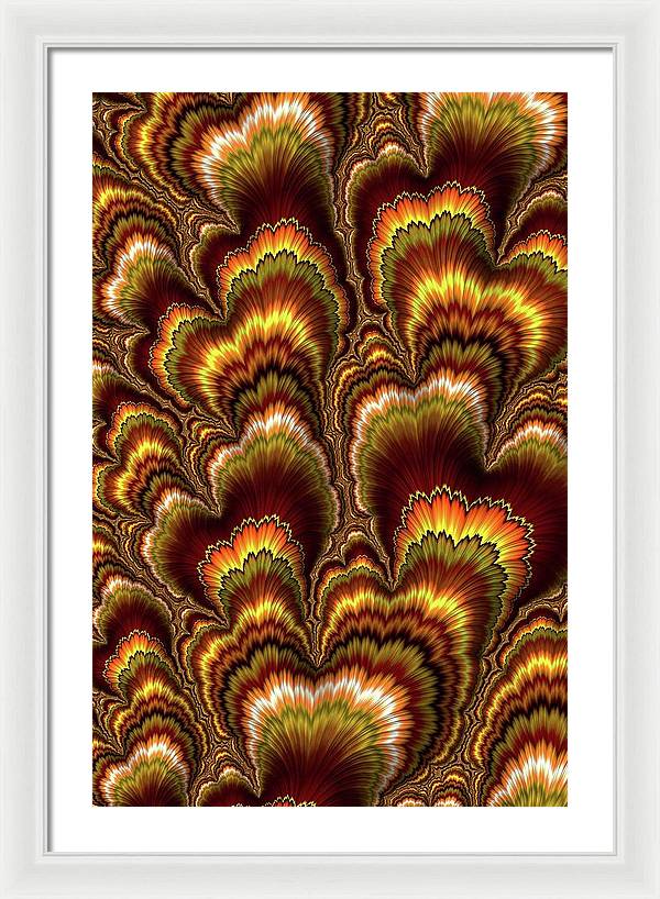 Turkey Feather Fractal - Framed Print