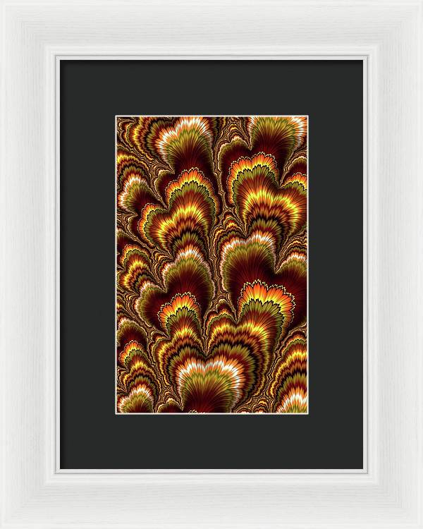Turkey Feather Fractal - Framed Print