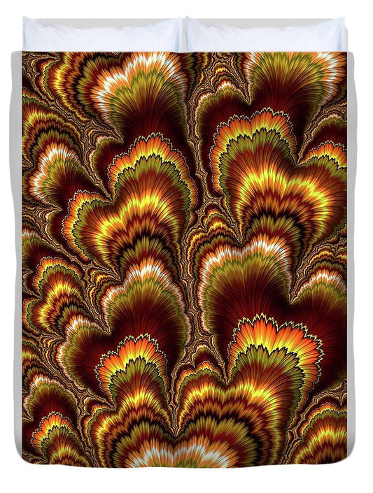 Turkey Feather Fractal - Duvet Cover