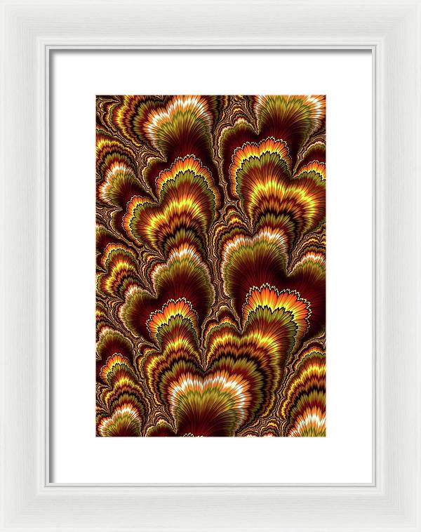 Turkey Feather Fractal - Framed Print