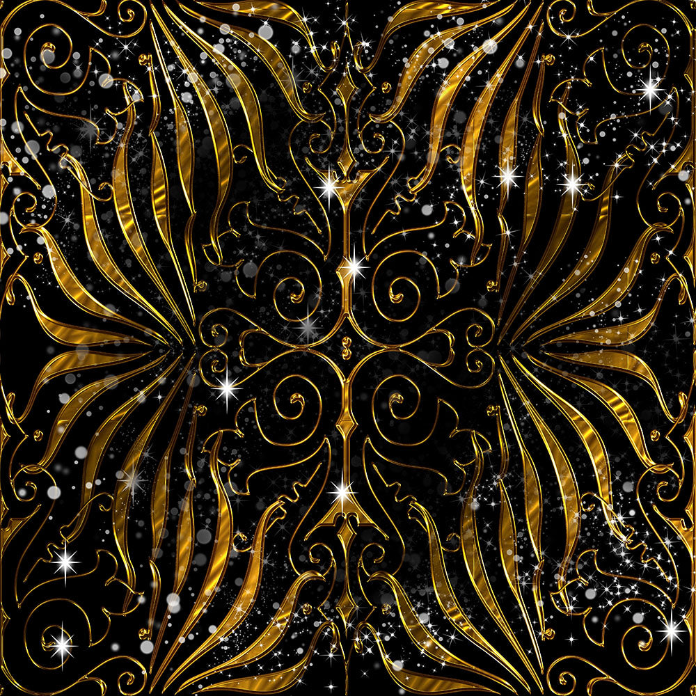 Victorian Gold Sparkle on Black Digital mage Download