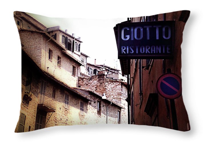 Vintage Italian Restaurant - Throw Pillow