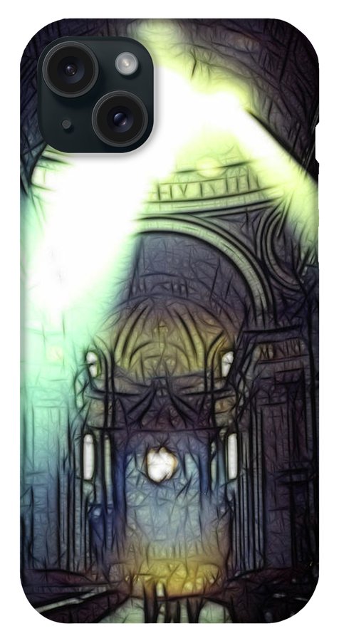 Vintage Travel Cathedral Light Show - Phone Case