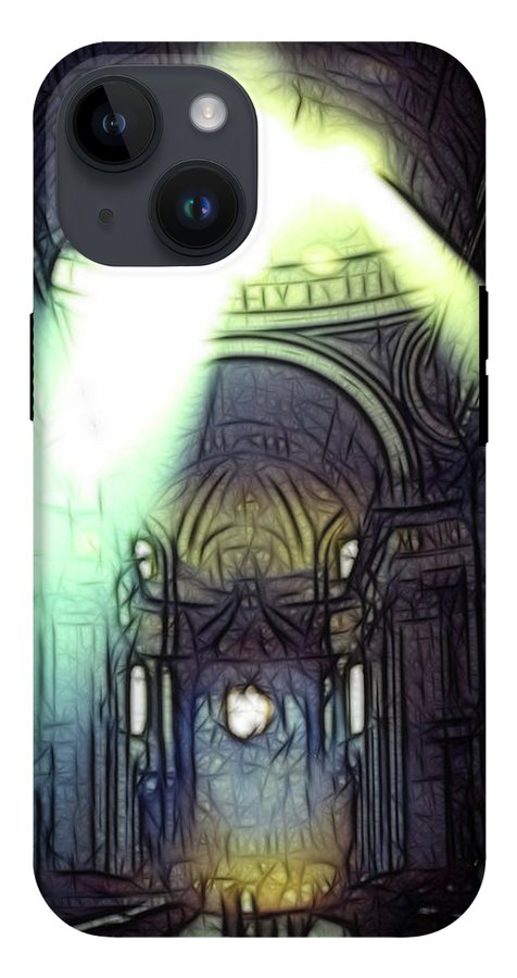 Vintage Travel Cathedral Light Show - Phone Case