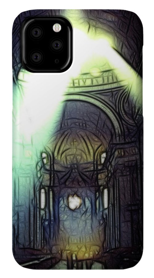Vintage Travel Cathedral Light Show - Phone Case