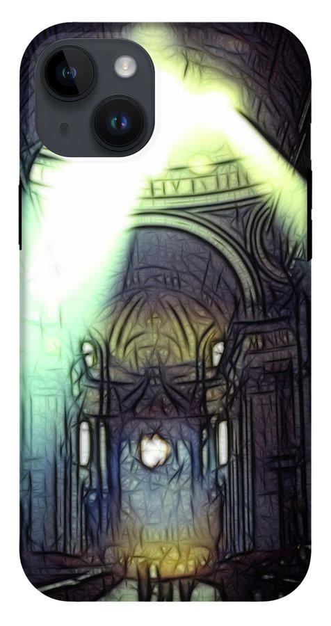 Vintage Travel Cathedral Light Show - Phone Case