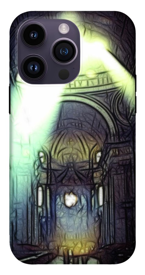 Vintage Travel Cathedral Light Show - Phone Case