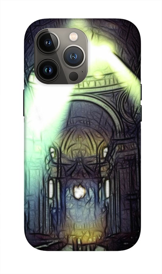 Vintage Travel Cathedral Light Show - Phone Case