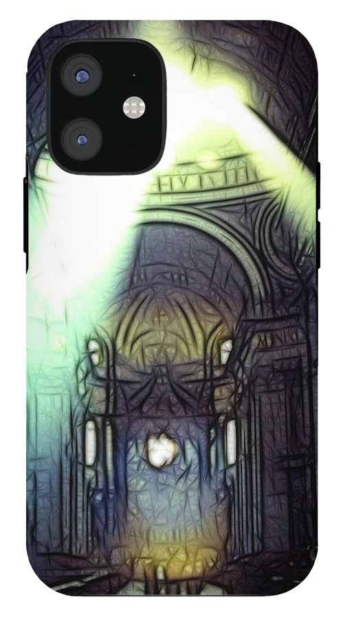 Vintage Travel Cathedral Light Show - Phone Case