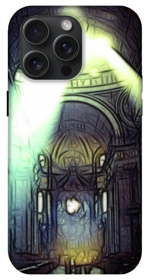Vintage Travel Cathedral Light Show - Phone Case