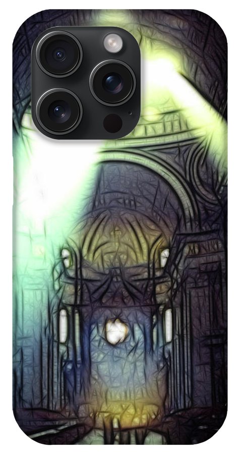 Vintage Travel Cathedral Light Show - Phone Case