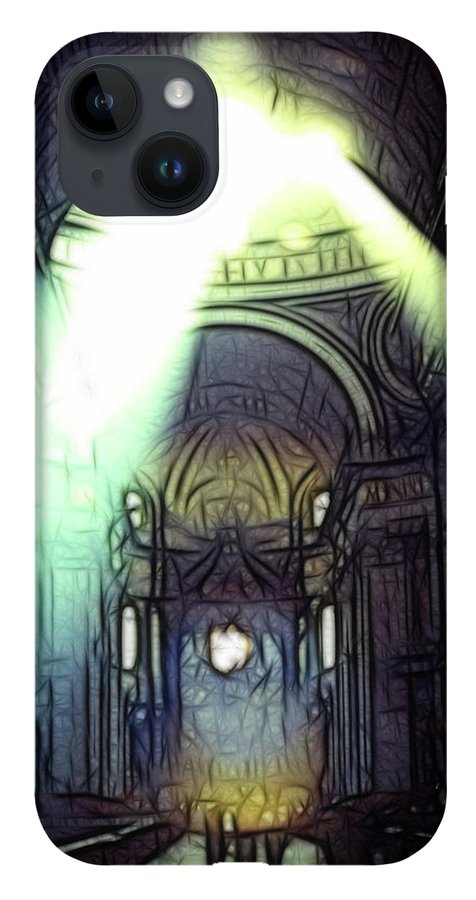 Vintage Travel Cathedral Light Show - Phone Case