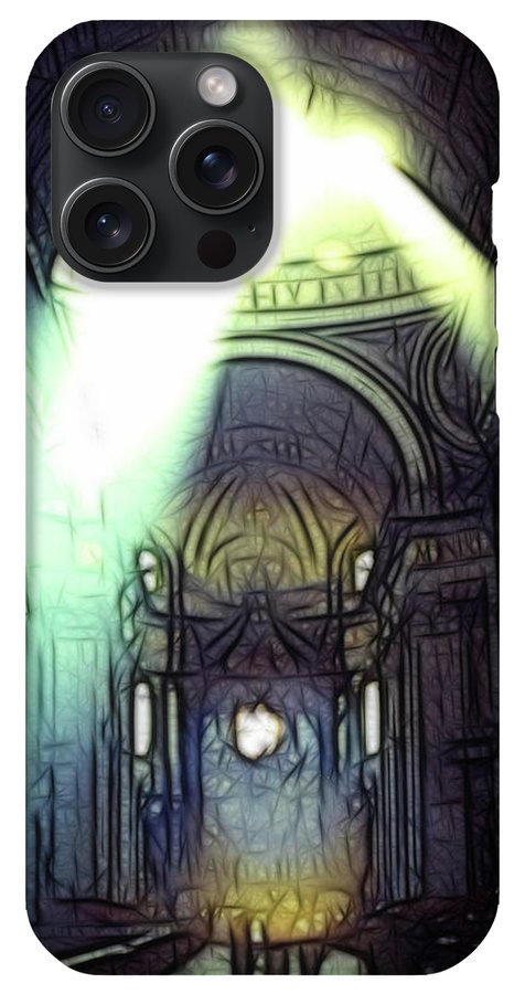 Vintage Travel Cathedral Light Show - Phone Case