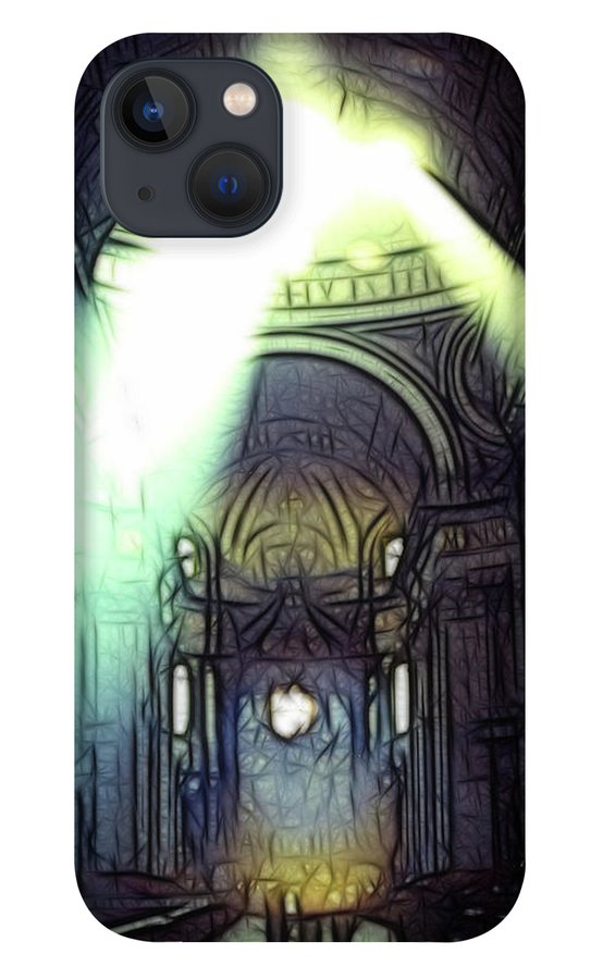 Vintage Travel Cathedral Light Show - Phone Case