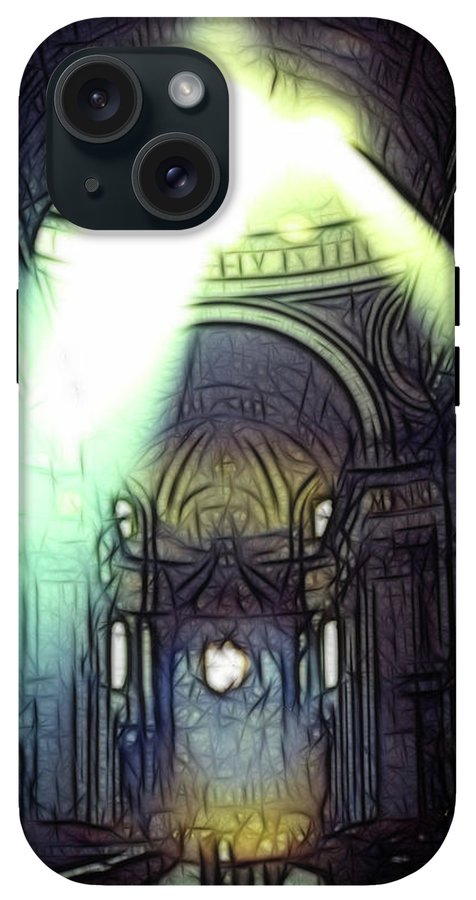 Vintage Travel Cathedral Light Show - Phone Case