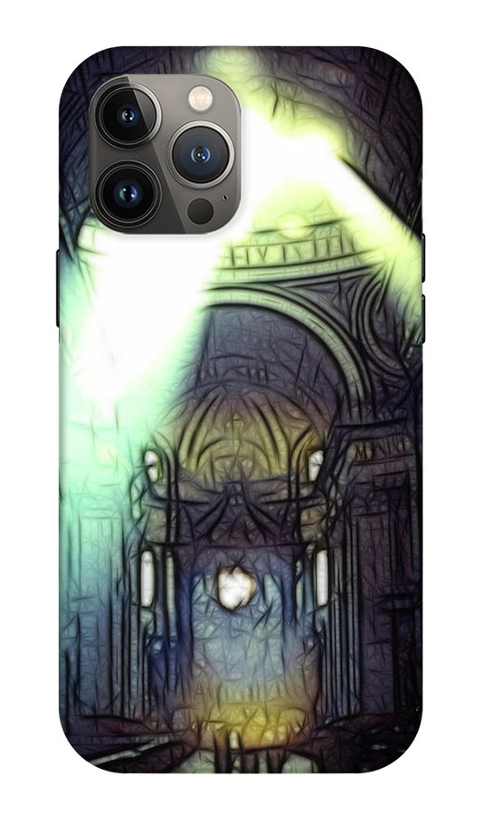 Vintage Travel Cathedral Light Show - Phone Case