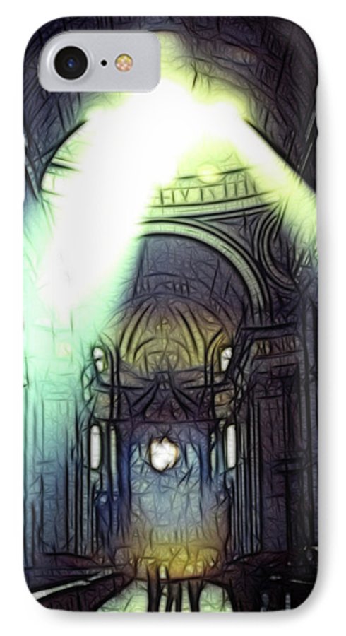 Vintage Travel Cathedral Light Show - Phone Case