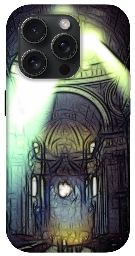 Vintage Travel Cathedral Light Show - Phone Case