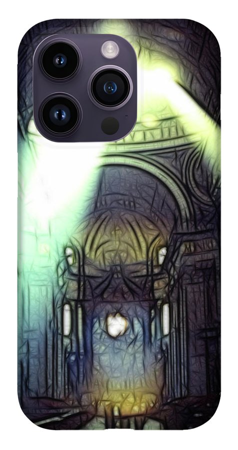 Vintage Travel Cathedral Light Show - Phone Case