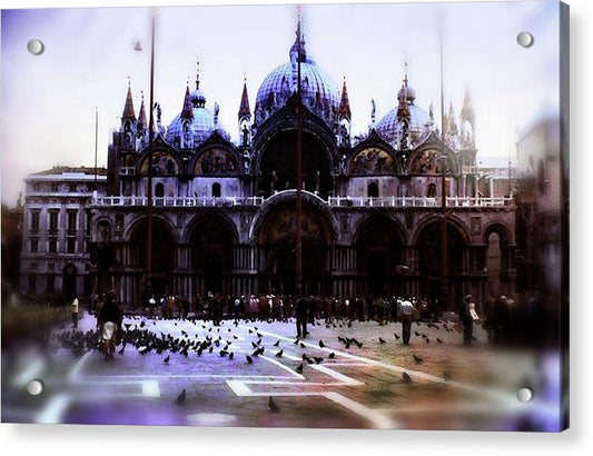 Vintage Travel Cathedral San Marco - Acrylic Print