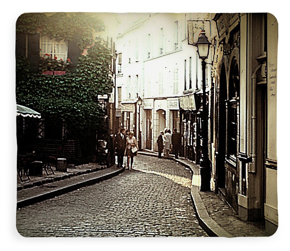Vintage Travel Cobblestone Cafe - Blanket