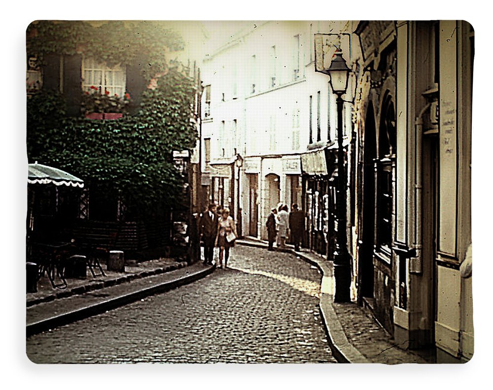 Vintage Travel Cobblestone Cafe - Blanket