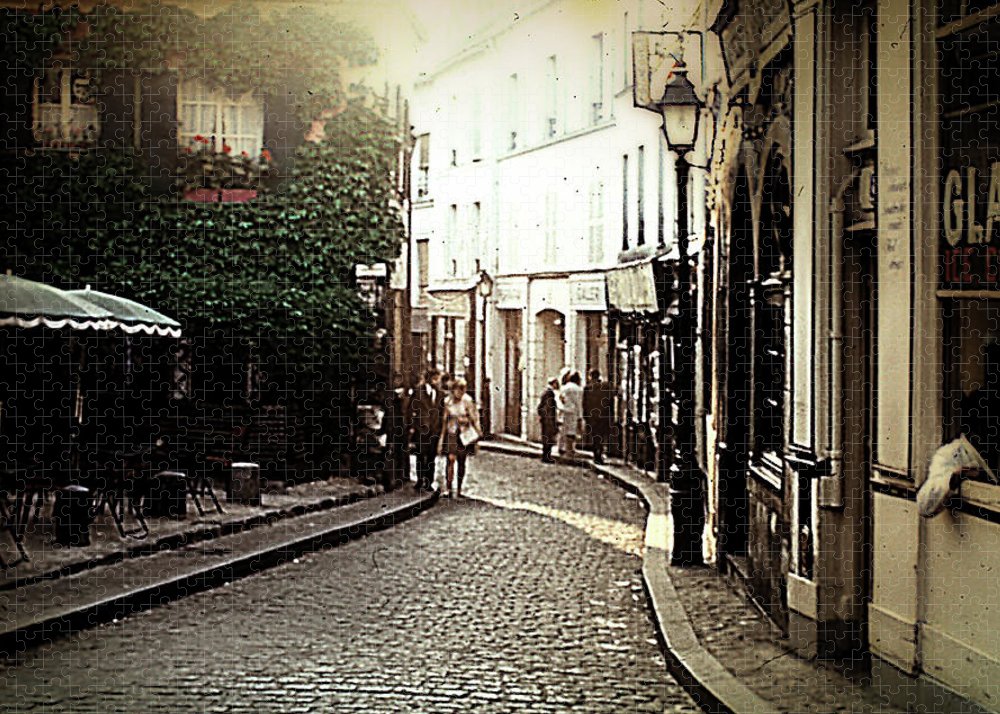 Vintage Travel Cobblestone Cafe - Puzzle
