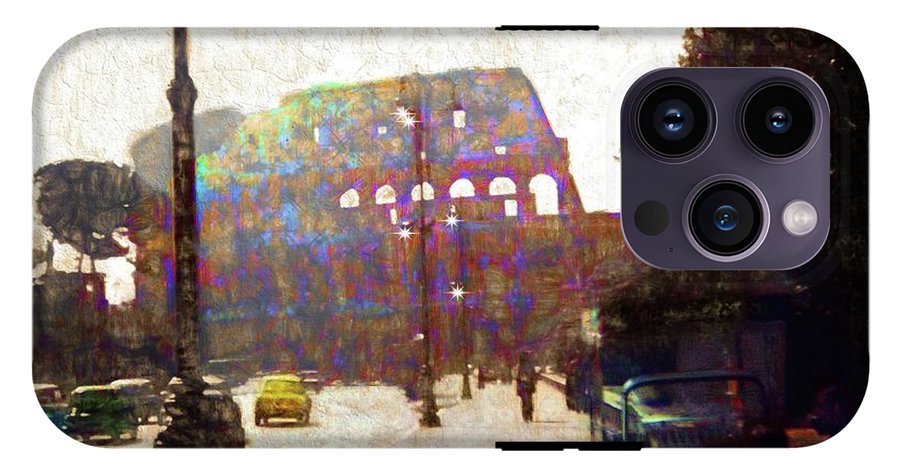 Vintage Travel Down The Street From The Colosseum - Phone Case