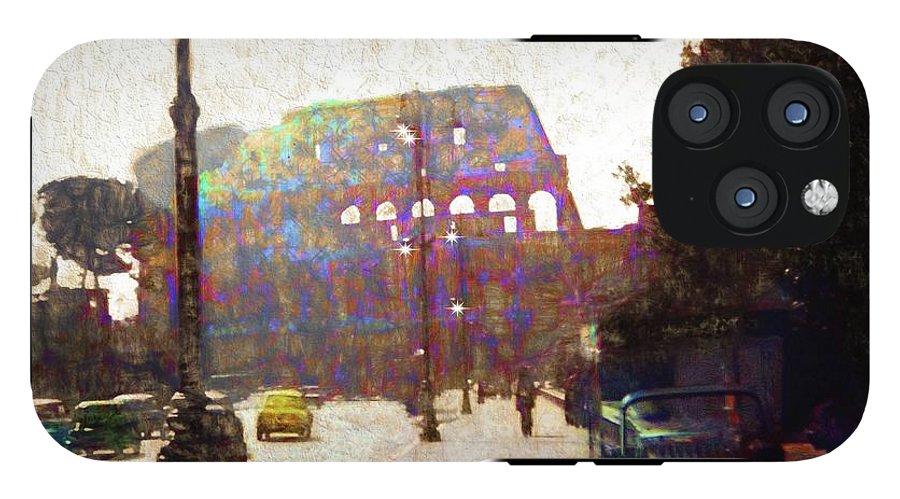 Vintage Travel Down The Street From The Colosseum - Phone Case