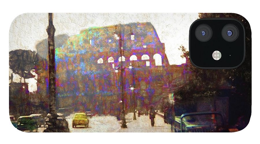 Vintage Travel Down The Street From The Colosseum - Phone Case