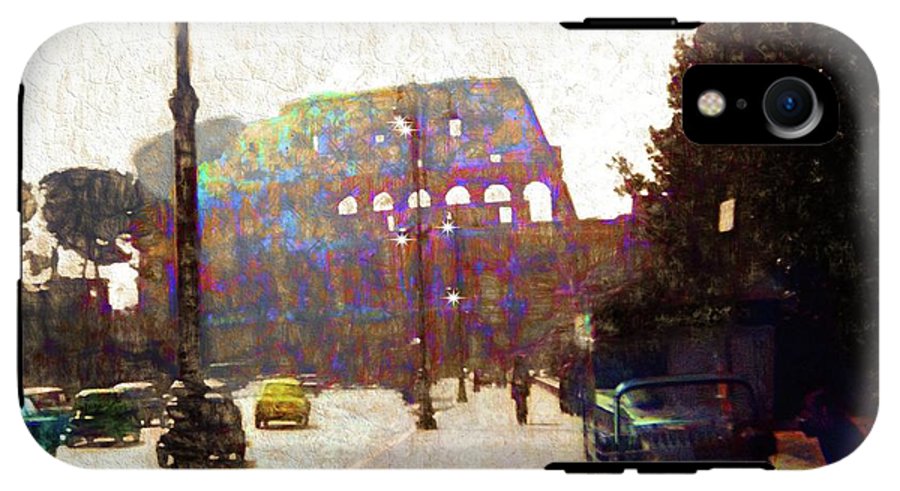 Vintage Travel Down The Street From The Colosseum - Phone Case