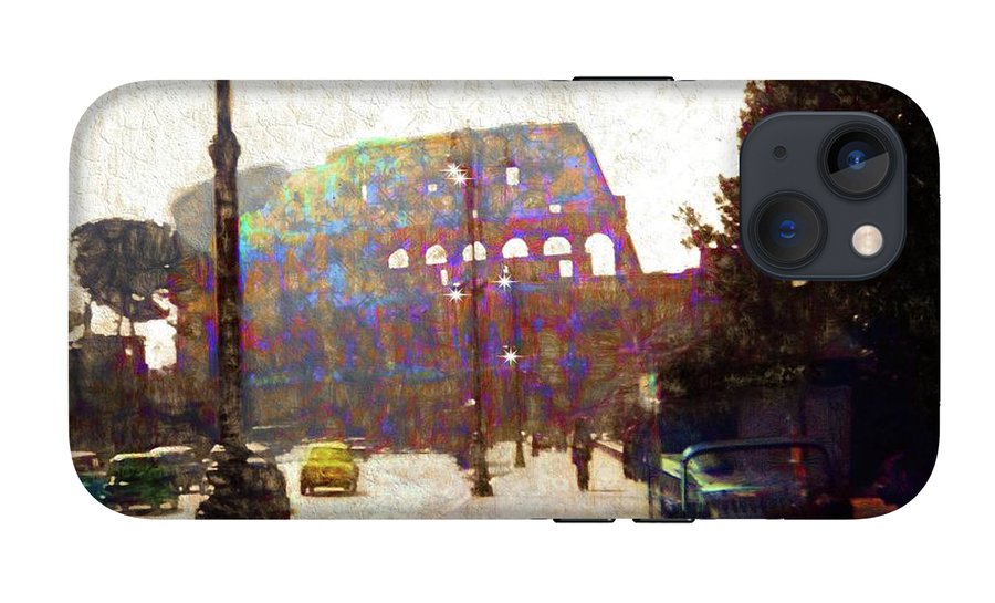 Vintage Travel Down The Street From The Colosseum - Phone Case