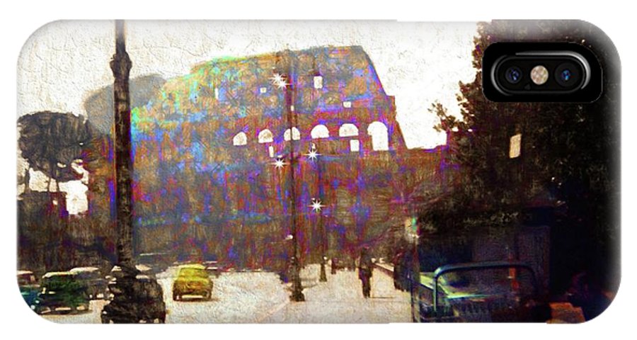 Vintage Travel Down The Street From The Colosseum - Phone Case