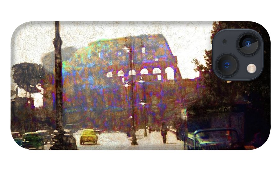 Vintage Travel Down The Street From The Colosseum - Phone Case