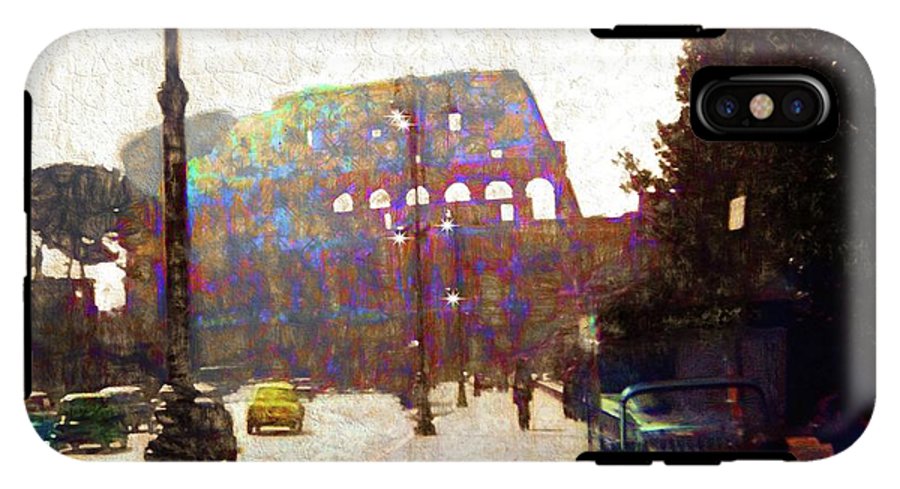 Vintage Travel Down The Street From The Colosseum - Phone Case