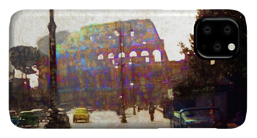 Vintage Travel Down The Street From The Colosseum - Phone Case