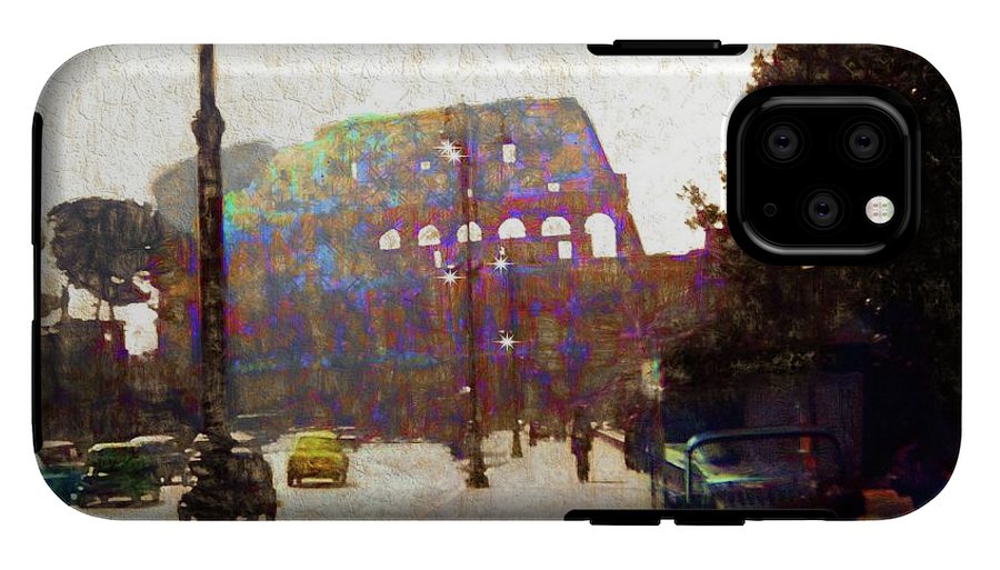 Vintage Travel Down The Street From The Colosseum - Phone Case