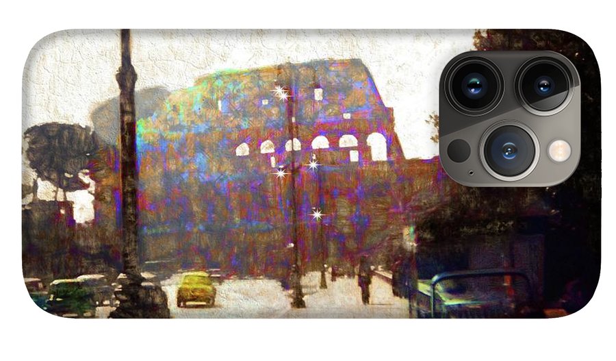 Vintage Travel Down The Street From The Colosseum - Phone Case