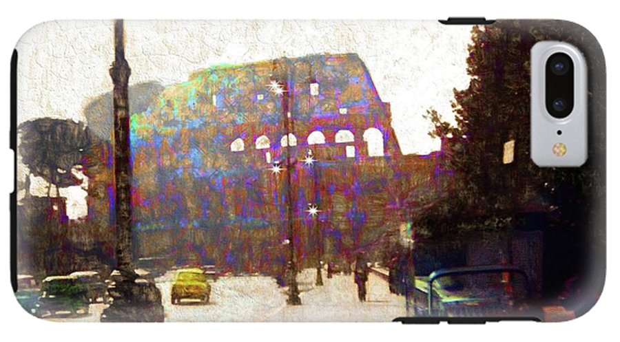 Vintage Travel Down The Street From The Colosseum - Phone Case