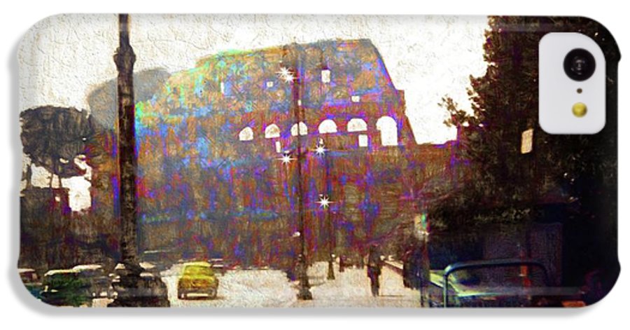 Vintage Travel Down The Street From The Colosseum - Phone Case