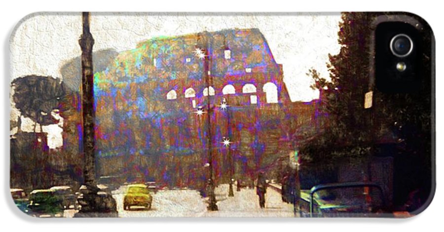 Vintage Travel Down The Street From The Colosseum - Phone Case