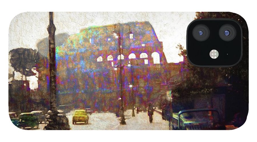 Vintage Travel Down The Street From The Colosseum - Phone Case
